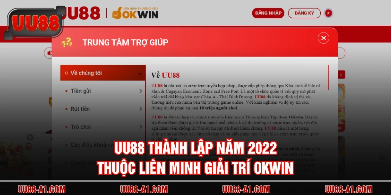 UU88 thành lập năm 2022 thuộc liên minh giải trí OKWIN